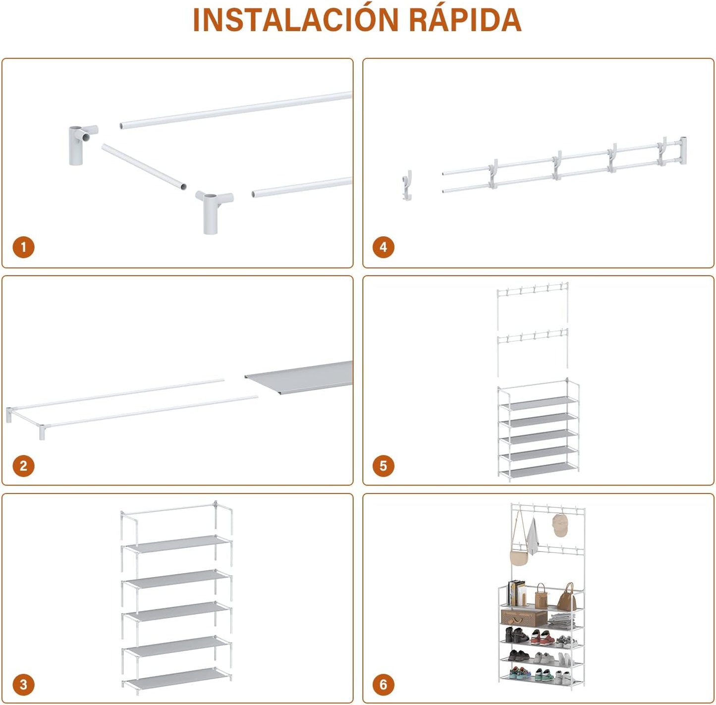 Zapatero Multifuncional de 5 Niveles